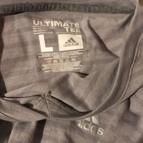 Adidas by 424 Men's Gray Climalite Stripe V-Neck Short Sleeve T-Shirt Size Large - Picture 8 of 8